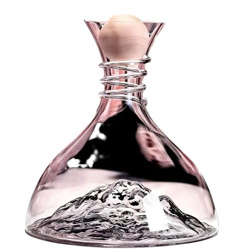 Élégant ensemble de carafe pour bar à domicile avec socle inspiré des montagnes et poignée ergonomique. Un choix idéal pour aérer le vin rouge et offrir en cadeau