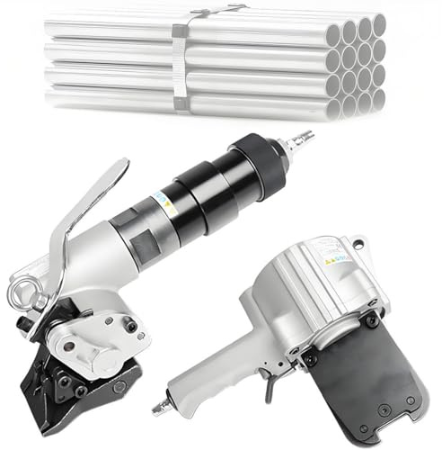 HuanEssentric Acier Outils d'emballage Serrage,Cercleuse Pneumatique Cerclage Métallique,19 Mm/25 Mm/32 Mm Tendeur Coupe Scelleuse Robuste for Emballage Haute Résistance 19mm