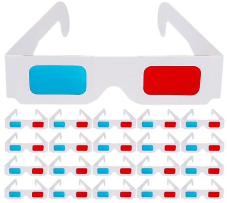 FUNNETOYU Lot de 200 Lunettes 3D Anaglyphes Rouge-Bleu en Papier Légères et Universelles pour Cinéma Concerts et Vidéos Stéréoscopiques