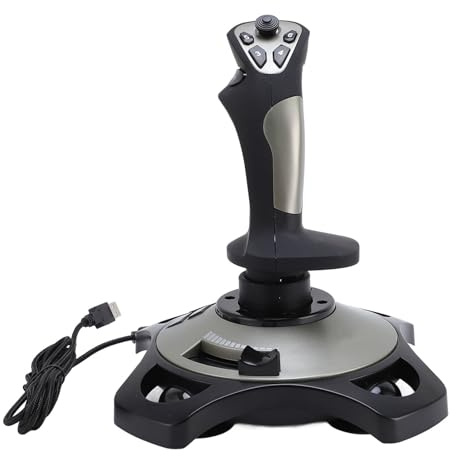 BONKZEBU Contrôleur de Joystick de Simulateur de Vol, clé de Vol Filaire USB avec Fonction de Vibration et 12 Boutons Programmables, pour 7 8 10 11 et Jeux
