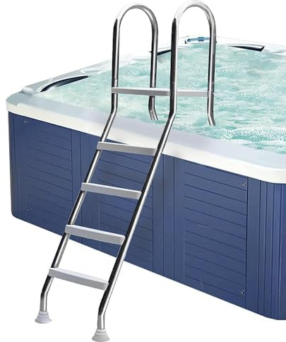 Échelle de piscine, échelle hors sol en acier inoxydable robuste avec pédales antidérapantes pour piscines d'arrière-cour