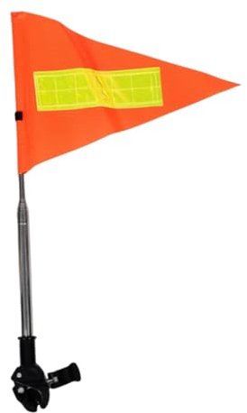 Fahrradanhänger Fahne, Gesamtlänge 160 Cm Orange Fahne Mit Reflektierendem Streifen, PVC+ABS+Metallblech+pp Fahrradwimpel Verstellbare Für Kinder Erwachsene Rollstuhl Scooter Golfwagen Zubehör