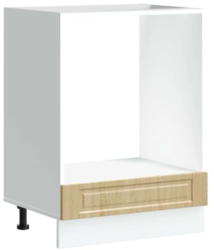 HETFTJN Porto - Mobiletto per forno da incasso e microonde, mobile da cucina in legno di rovere Sonoma, 60 x 46 x 81,5 cm, mobile da forno con piedini regolabili