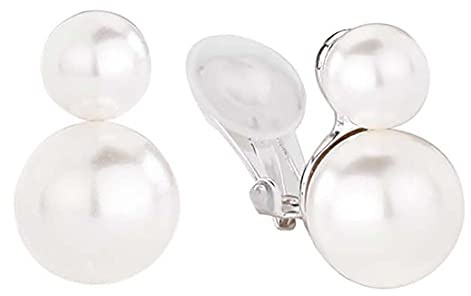 Traveller Ohrclip - Damen - Doppel-Perle