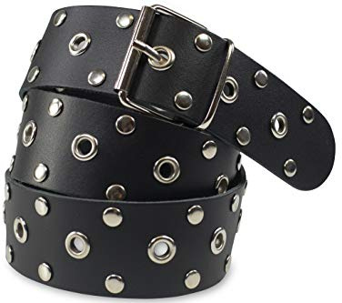 fashionchimp BASIC Nieten-Ösen-Gürtel aus 100% Echtleder, Made In Germany