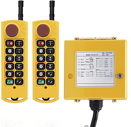 NEWTRY Industrial Wireless Remote Control for Hoist Crane Crown Block (F21-A++H Two Transmitters, +12V-72V Receiver)