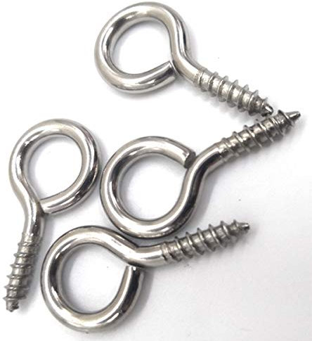 100pcs 22mm petite vis à œil crochets vis à œillet auto-taraudeuses pour le bois, bouteilles supérieures en liège, bijoux de bricolage, acier au carbone avec nickelé-plaqué