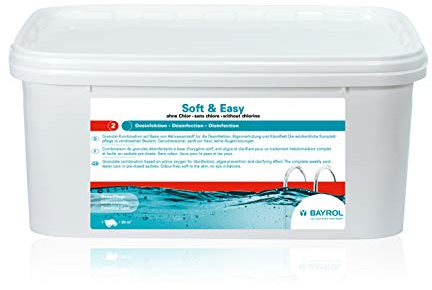 BAYROL Soft & Easy - Granulat-Kombination auf Aktivsauerstoff-Basis - 2,24 kg - für Desinfektion, Algenverhütung & Klareffekt - Wasserpflege für Pools - in vordosierten Beuteln - ohne Chlor