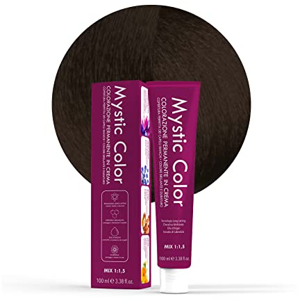 Mystic Color, Tinta per Capelli, Colore Castano Scuro Intenso 3.0 | Colorazione Professionale in Crema a Lunga Durata, Con Cheratina Idrolizzata, Olio di Argan e Calendula, 100 ml