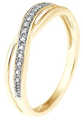 & You - Kreuzring – Diamant 0,034 kt – erhältlich in Gelbgold und Weißgold – Damenschmuck, Gelbgold, Diamant