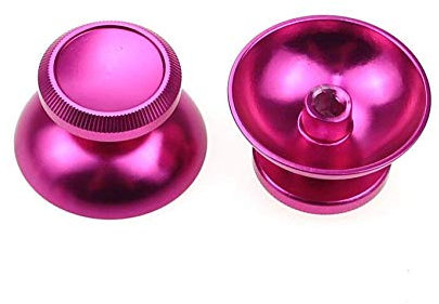 GGZone 2pcs Aluminum Metal 3D Analog Joystick Stick Grip Cap Thumbstick Replacement Repair for Xbox 360 Xbox360 Controller (Pink)