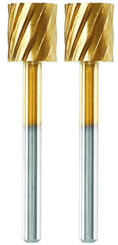 Dremel MAX Broca de tallado de alto rendimiento (115DM) 2 brocas de alto rendimiento con recubrimiento de titanio para tallado y grabado, 7,9 mm, durabilidad máxima de vida
