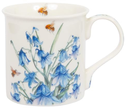 Lesser & Pavey British Designed Coffee Mug | Ceramic Coffee Mugs for Home or Work | Large Mugs for Hot Drinks | Bee Tanical Bluebells Tea and Coffee Cups - Sarah Boddy