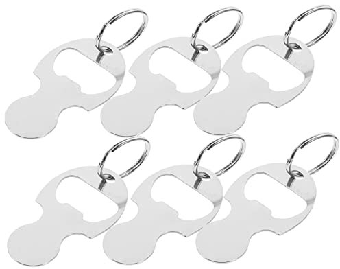 GALPADA 6pcs Portable Shopping Trolley Token Keyring Set with Bottle Opener, Wear-Resistant Key Chain Rings for Supermarket Cart Removal and Trolley Supplies in Compact Design