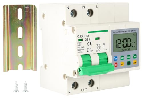 Jadeshay Interruttore Timer Digitale Programmabile Controllo Intelligente Timer Relè Interruttore AC230V 63A,per Elettrodomestico Cartellone Pubblicitario Lampada da Strada Luce al Neon
