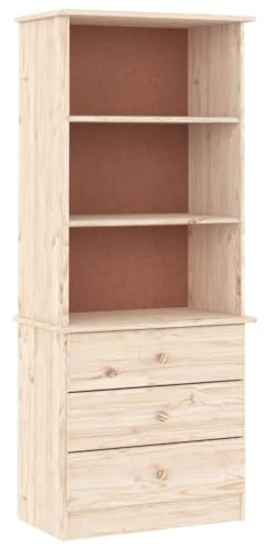 vidaXL Bücherregal mit Schubladen ALTA 60x35x142 cm Massivholz Kiefer