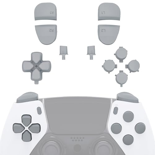 eXtremeRate Replacement Full Set Buttons Compatible with ps5 Edge Controller, New Hope Gray D-pad Share Options Home Face Buttons R1 L1 R2 L2 Triggers Compatible with ps5 Edge Controller