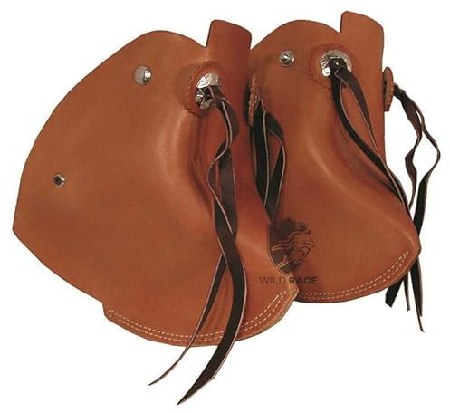 WILD RACE Neue Western-Tapaderos-Steigbügel-Sattel mit Blumenmuster, handgefertigt, genähtes Leder, robust, verkauft im Paar-Set (STYLE-20)