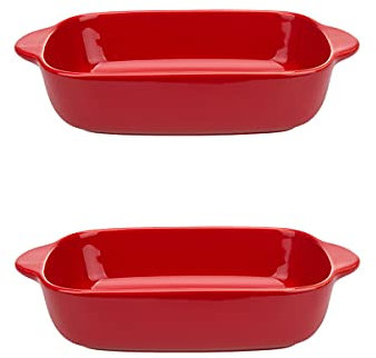 Lata for asar esmaltada, juego de bandejas for hornear, fuente for hornear de porcelana, molde for pasteles de 8,8 pulgadas, platos for horno de porcelana, plato for quiche for cocinar, juego de 2, B