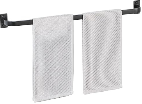 Mooche Porte Serviette Salle de Bain 60 CM, en 304 Acier Inoxydable, Noir | Porte Serviette Salle de Bain Facile à Installer, Porte Serviettes Mural Pratique et Robuste