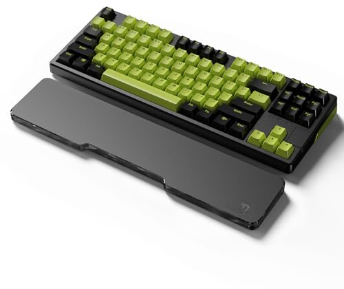 MAMBASNAKE CNC Acrylic Wrist Rest for Tenkeyless 87 Keys Keyboard - Black Acrylic Keyboard Hand Support - Anti-Slip Feet - Ergonomic Cushion Palm Rest for Office/Gaming/Typing/Laptop