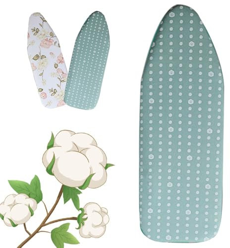 YCBTPS Bügeltischbezug Hitzebeständig Bügelbrett Bezug Mit Kordelzug, Bügelbrett- Abdeckung 90x30 100x34 110x40cm Ersatz Bügeltisch Bezug Aus Baumwolle(Green,36x12in(90x30cm))