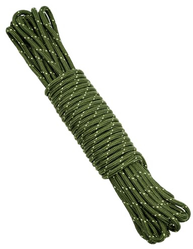 KINGLAKE Paracorde 8mm Vert, 20M Corde en Nylon épaisseur pour Bateau Gonflable, Linge, d'auvent, pour Attacher Le Jardin, Projets d'artisanat, Camping en Plein Air | Corde de bateau gonflable, corde à linge, corde d'auvent, pour regroupement de jardin, projets faits à la main