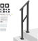 VEVOR Handrails for Outdoor Steps, 1-2 Step Stair Hand Rail Kit, Transitional Carbon Steel Railings with Installation Kit, Stair Rails for Seniors, Concrete Steps & Porch & Deck, Black Square Tube