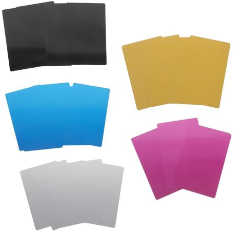 CANIGHT 25stücke Blanko Metall Visitenkarten Gravur Karten Verschiedenen Farben Gelb Silber Schwarz Blau Für Personalisierte Namensschilder Und Kreative Projekte