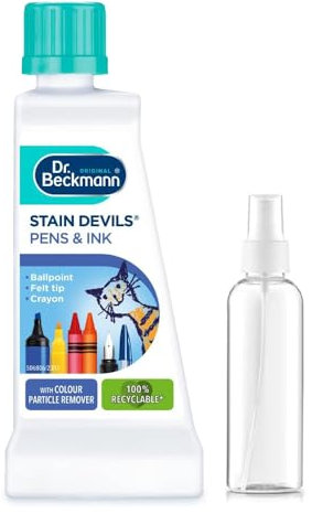 Pen & Ink Stain Remover 50ml + A Gift From Us Transparent Plastic Spray Bottle 100ml- Specialized Ink and Pen Mark Cleaner for Fabrics, Carpets, and Upholstery - Quick and Reliable Stain Solution