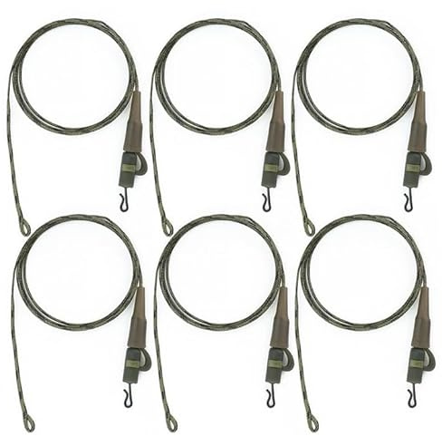 6pcs Karpfenangeln FüHrer Kernlinie Karpfen Clip FüHrt Linie Haar Rig Gebunden Drehverbinder ZubehöR