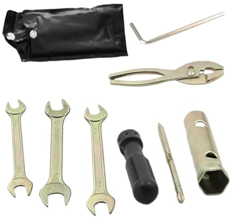 Motorrad-Werkzeugsatz, Motorrad-Schraubenschlüssel und Steckschlüsselsatz,Roller-Reparatur-Werkzeug-Set - Motorroller-Reparaturzangenschlüssel für Schneemobil-Zündkerzensteckdose mit Aufbewahrungstasc
