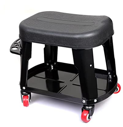OZBMA Siège de Garage/Magasin Roulant, Tabouret de mécanicien rembourré avec Plateau de Rangement pour Outils, Tabouret pivotant à 360 degrés