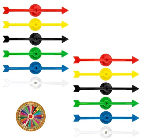 EUYKQNOI 12 Pièces Jeu de Spinners en Plastique de Flèche,10cm Flèche Spinner, Spinners en Plastique de Flèche,filateurs de jeux,Jeu de Société Spinners, Pointeur de Platine, pour Jeux, Platines