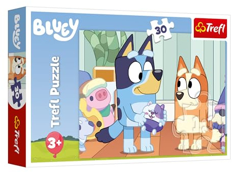 Trefl - Bluey, Sempre divertimento con Bluey - Puzzle da 30 pezzi - Puzzle colorato con personaggi dei cartoni animati, intrattenimento creativo, divertimento per bambini dai 3 anni in su
