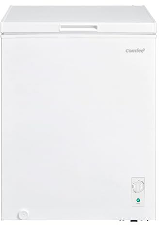 COMFEE' RCC146WH2UK(E) 143L Freestanding Chest Freezer, Refrigeration and Freezer Conversion, Inverter Compressor, 4 Star Freezer Rating, Quiet 37dB, Suitable for Outbuildings & Garages, White