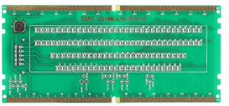 DDR5 RAM -Speicherschlitz -Tester -Karten -LED -Leuchten Einfacher Betrieb Wartung für PC Motherboard (Green)