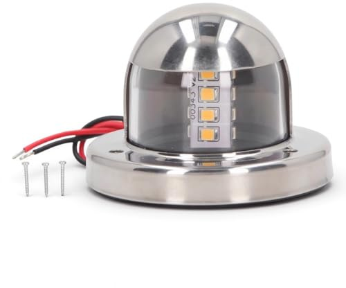 BONKZEBU 12V DC Boot Navigationslichter Hecklicht mit 135° Weiße LED IP66 2nm Sichtbarkeit für Marineyachten Ponton Ankerleuchten