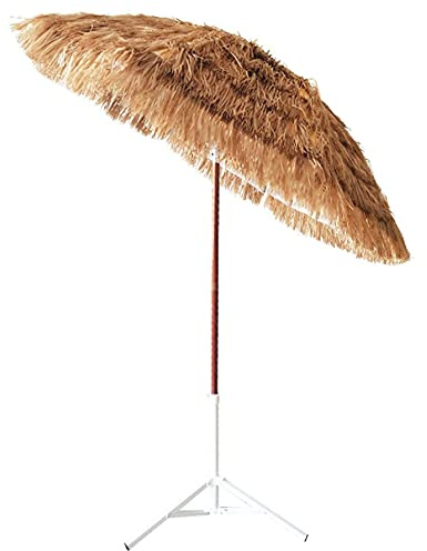 QUSYZD Parasol de Jardin, Parapluie imitant Le chaume 6,5 Pieds, parasols de Plage pour Le Sable, résistant au Vent, Parasol de Patio Stable, pour pelouse, Piscine, arrière-Cour,