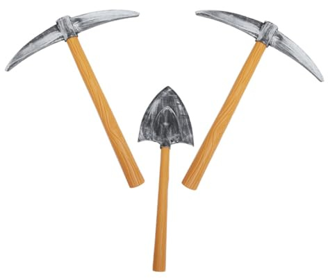 ERINGOGO Set da 3 Pezzi Piccone di Schiuma e Finta per Costumi Teatrali, Accessori per Feste di Carnevale e Cosplay, Attrezzi Scena Leggeri e Compatti per Spettacoli e Halloween