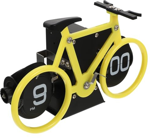 SMASOLO Orologio da Tavolo Vintage Palette Forma di Bicicletta Orologio Flip Meccanico Decorativo per Ufficio Casa e Caffetteria Design Retrò Stabile e Funzionale