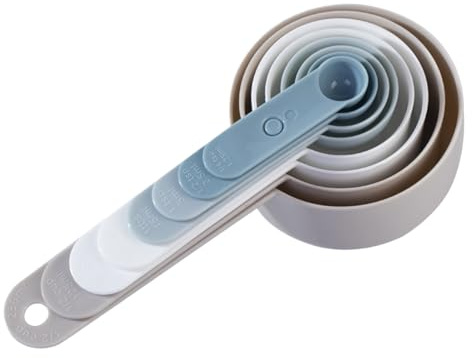 Uoqpty Juego De Cucharas De Medición, 8 Piezas Cucharillas De Cocina Apilables, Cucharas Medidoras De Mango Largo Para Repostería, Para Horneado Cocina Chef Del Hogar Leche En Polvo Y