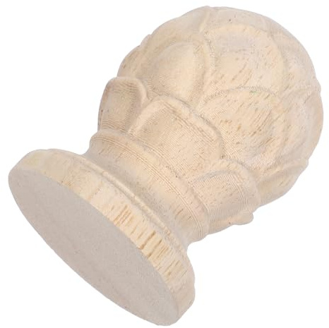 SHINEOFI Soporte Decorativo de Madera Tallada Piña para Interiores 4x6 Cm Estilo Europeo Remate para Manualidades y Muebles Accesorio para Decoración del Hogar