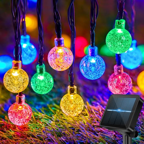 60LED 6M/20FT Solar Lights Outdoor Garden - 8 Modes & 8H Timer Solar String Lights Outside Waterproof for Garden, Patio, Yard, Camping, Wedding(Multi-Color)
