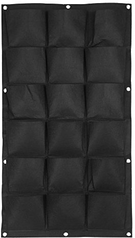 SIXRUN Borsa per Coltivazione Verticale per Piante, Fioriera Tascabile da Appendere Al Muro, da Giardino, con Materiale in Feltro, per Fiori, Verdure, Fragole, Interni Ed Esterni (18 bocche)