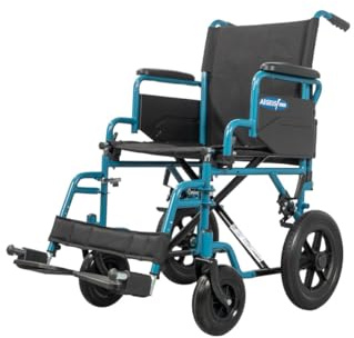 Chaise Roulante Pliante de Transit - Cadre en Acier, Assise 46 cm