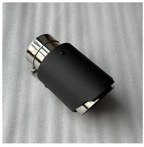 tubo di scappamento 1 Pezzo Singolo Auto Scarico Punte Argento Tubo Opaco Vera Fibra Di Carbonio Coda Terminale Silenziatore Terminale Per Universale(ID 51MM-OD 114MM)
