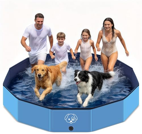 Lozzzyo 200 * 30CM Hundepool große Hunde aus Anti-Rutsch PVC, Faltbare & Tragbar Hunde Pool - Leicht zu Reinigen Hundeplanschbecken für Outdoor, Reise, Garten - Planschbecken (200 * 30CM)