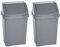 JMS we create smile (𝐒𝐞𝐭 𝐨𝐟 𝟐) Swing Bin Under Kitchen Cabinet Dust Bin - Food Grade Plastic Swing Top Storage | Waste Rubbish Garden Compost Bin - Made in UK (Silver/Grey, Small (8 Litre)