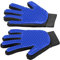 BOUMOUR® -Fellpflegehandschuh Tierhaarentferner Bürste Massage Fellpflege Grooming Glove Hund Katze (Blau, 2 Handschuhe, EIN Paar) (Blau)
